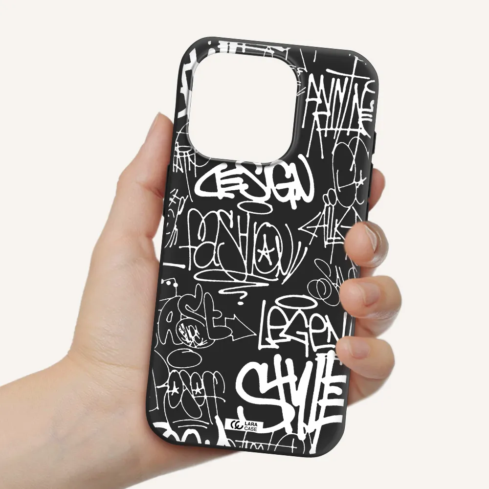 A White Background With Black And White Clouds Apple Iphone 15 Pro Silicone Black Case