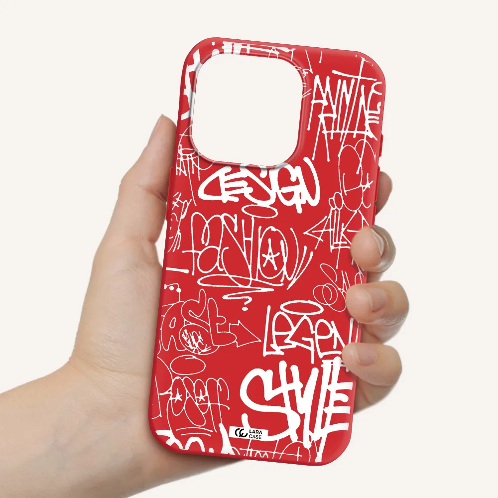 A White Background With Black And White Clouds Apple Iphone 15 Pro Silicone Imperial Red Case