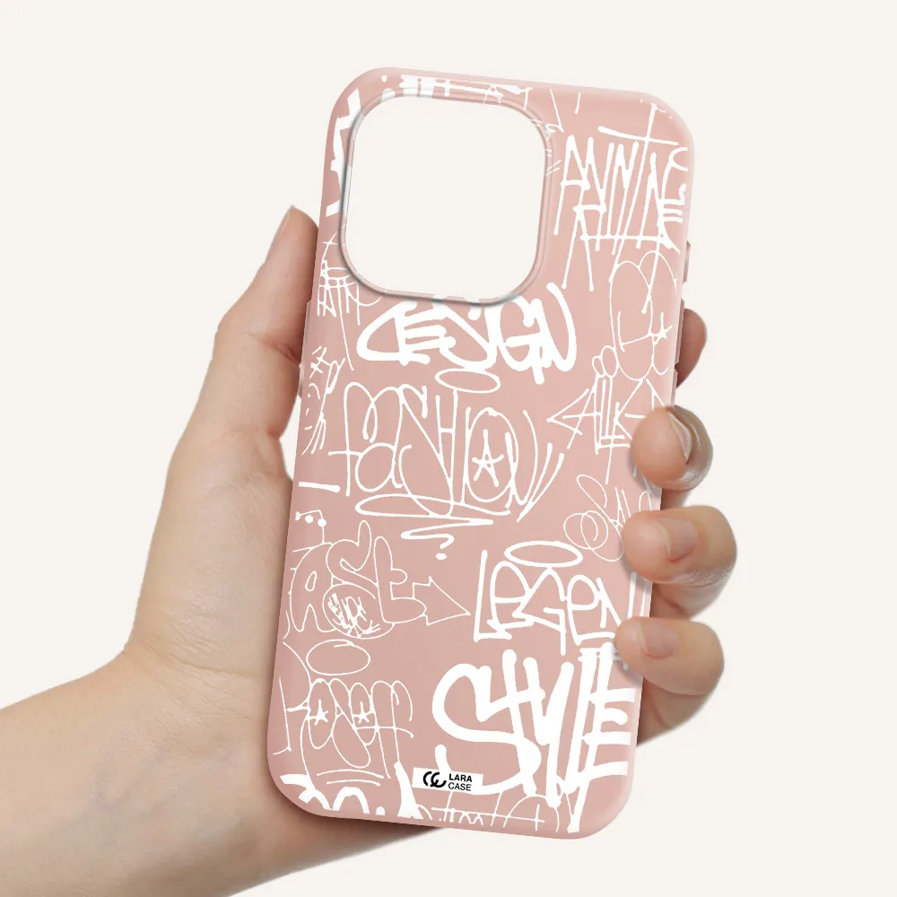 A White Background With Black And White Clouds Apple Iphone 15 Pro Silicone Pastel Pink Case