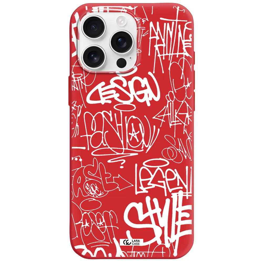 A White Background With Black And White Clouds Apple Iphone 16 Pro Max Silicone Imperial Red Case