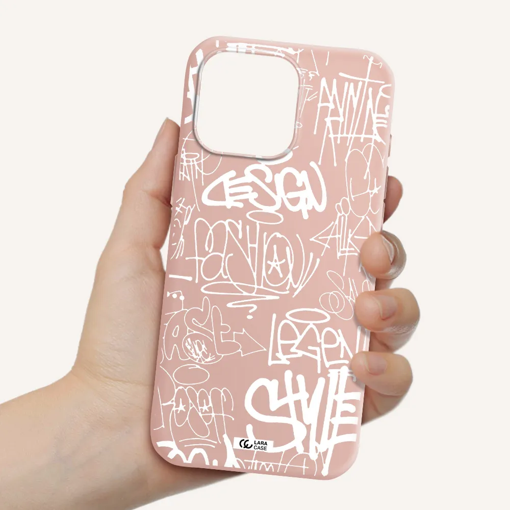 A White Background With Black And White Clouds Apple Iphone 16 Pro Max Silicone Pastel Pink Case