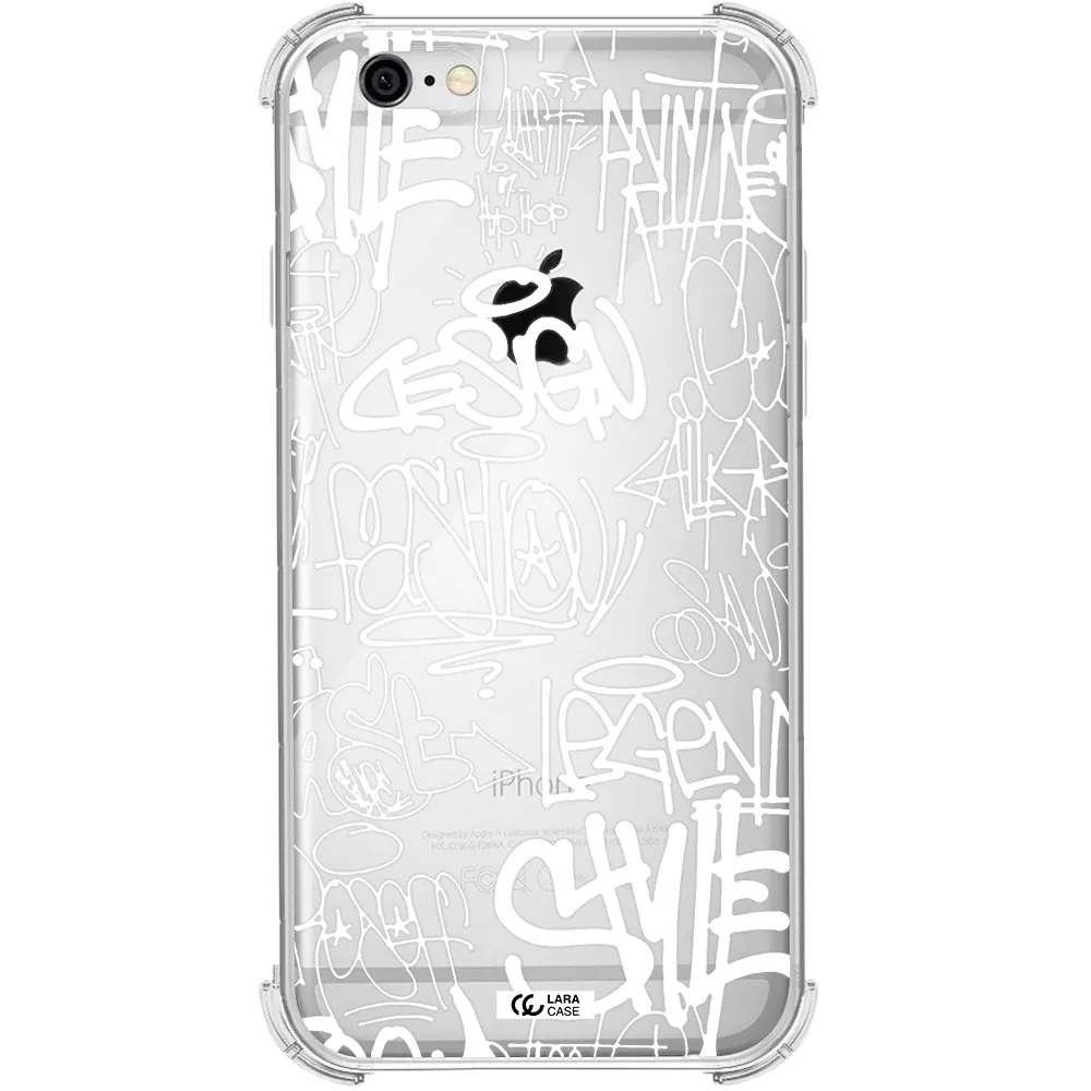 a white background with black and white clouds Apple iPhone 6 Clear PC Case