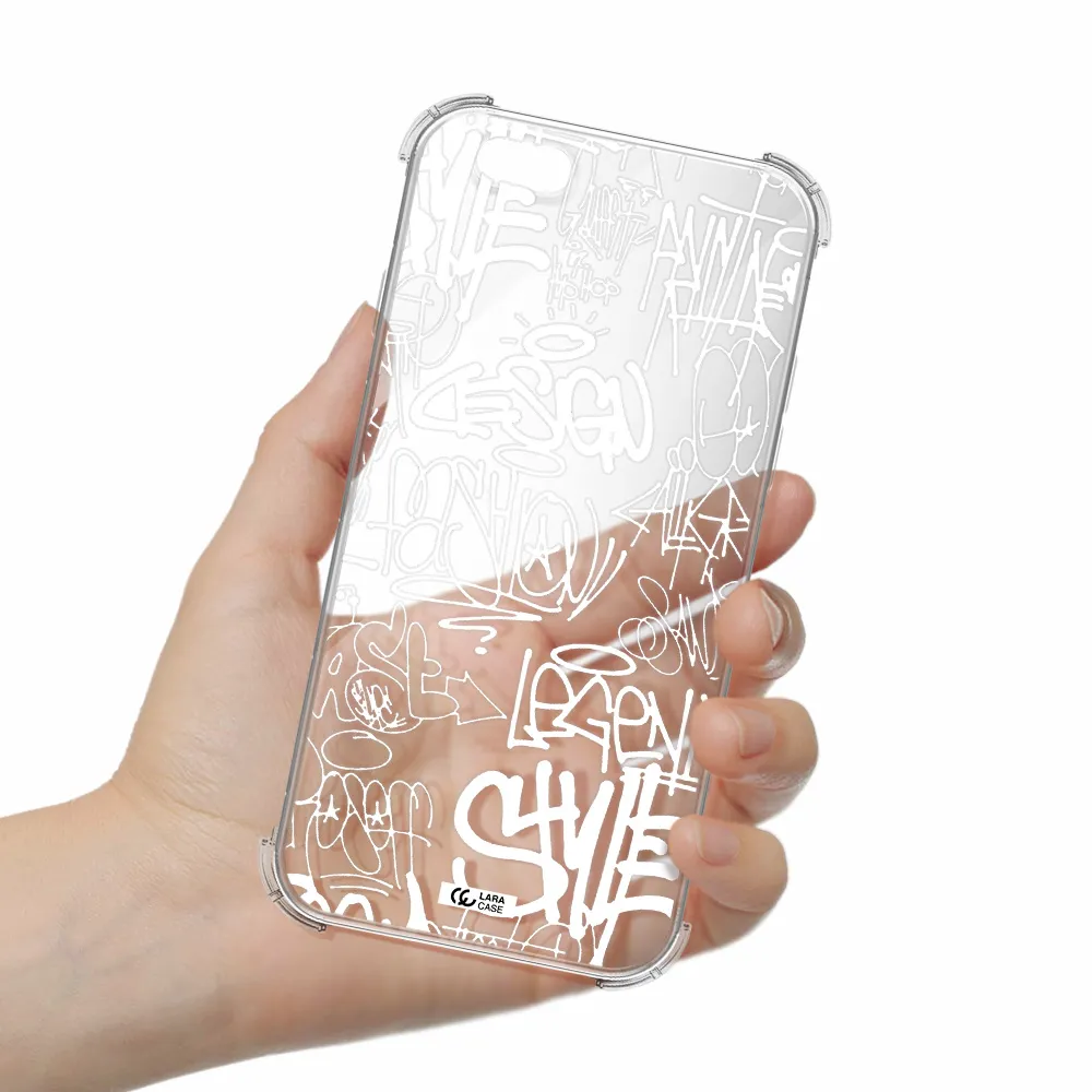 a white background with black and white clouds Apple iPhone 6 Clear PC Case