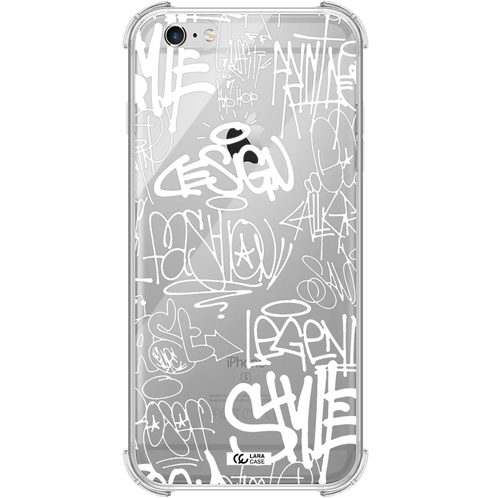 a white background with black and white clouds Apple iPhone 6 plus Clear PC Case