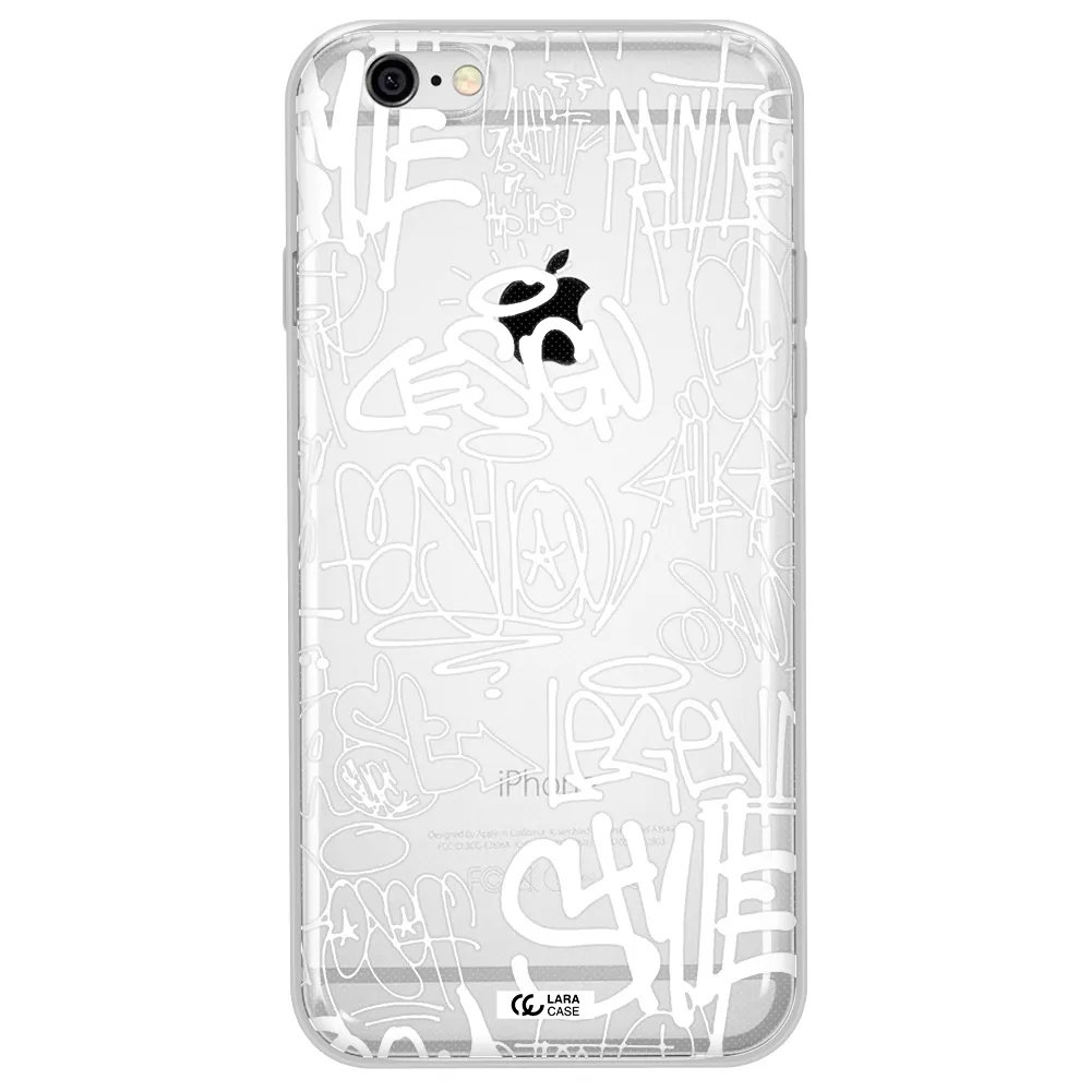a white background with black and white clouds Apple iPhone 6 plus Clear TPU Case