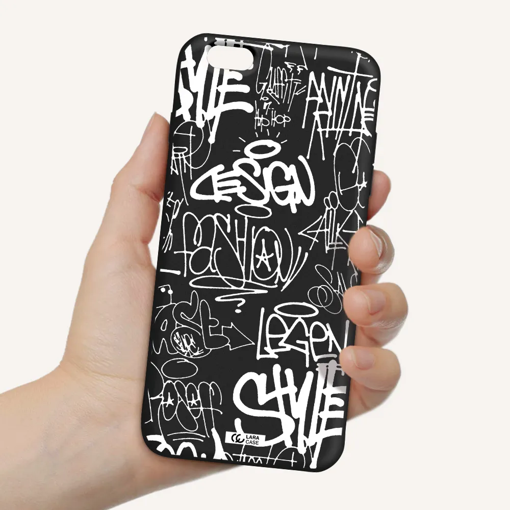 a white background with black and white clouds Apple iPhone 6 plus Silicone black Case