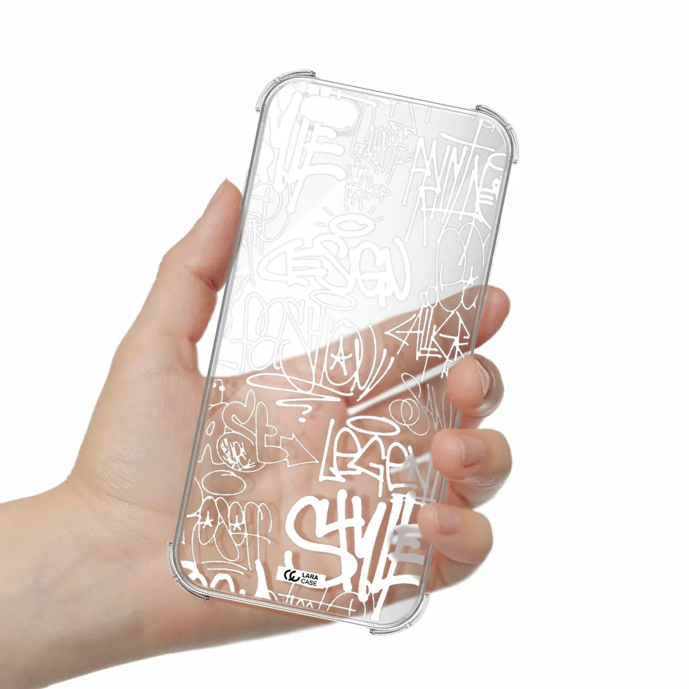 a white background with black and white clouds Apple iPhone 6 s plus Clear PC Case