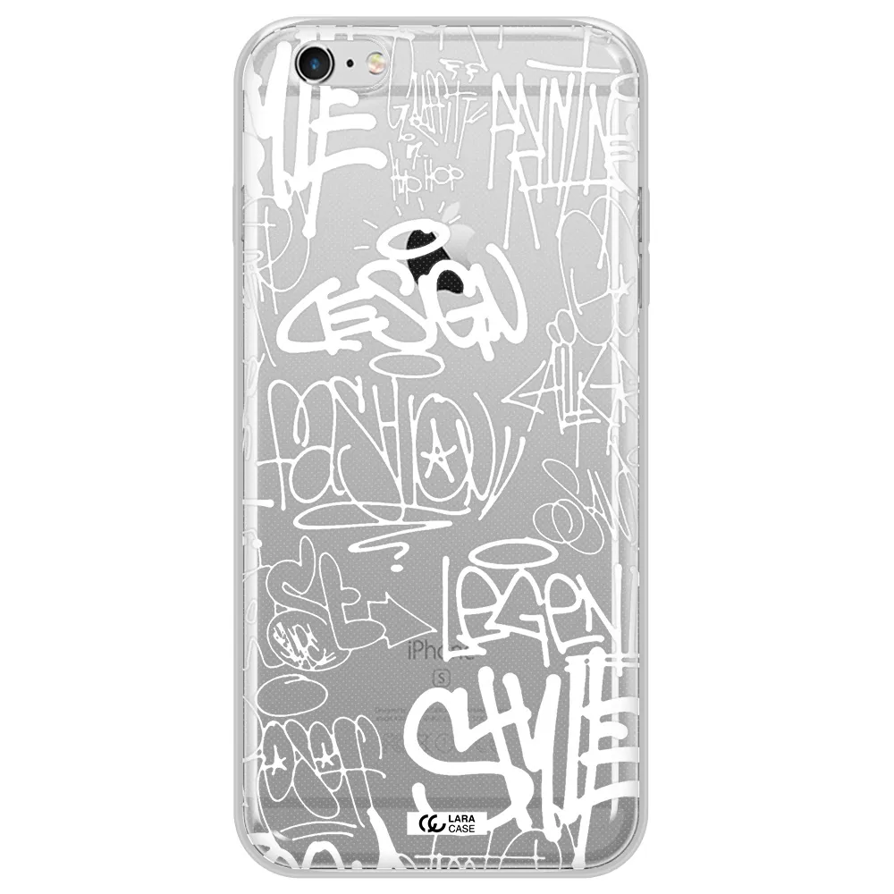 a white background with black and white clouds Apple iPhone 6 s plus Clear TPU Case