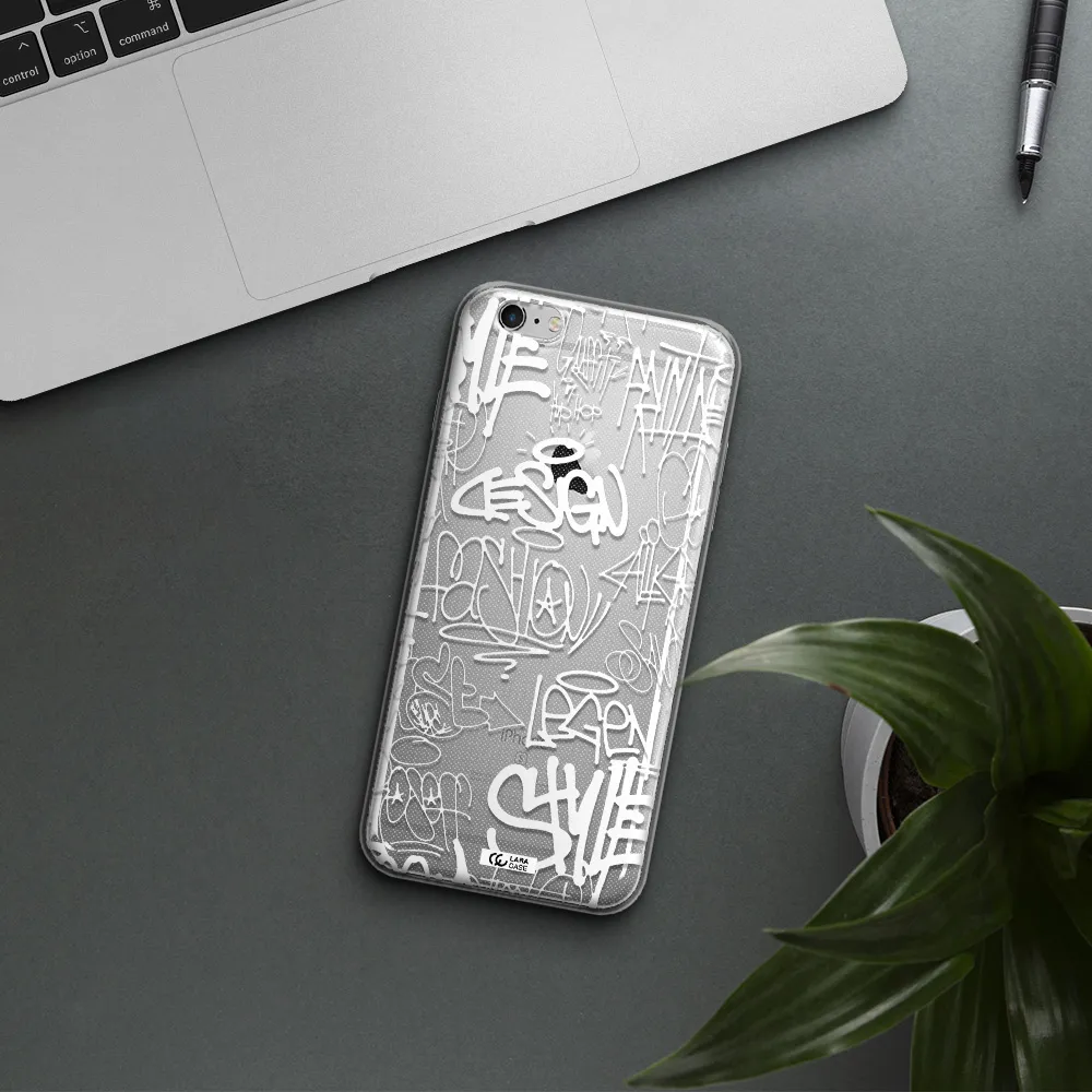 a white background with black and white clouds Apple iPhone 6 s plus Clear TPU Case