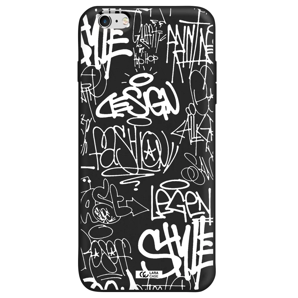 a white background with black and white clouds Apple iPhone 6 s plus Silicone black Case