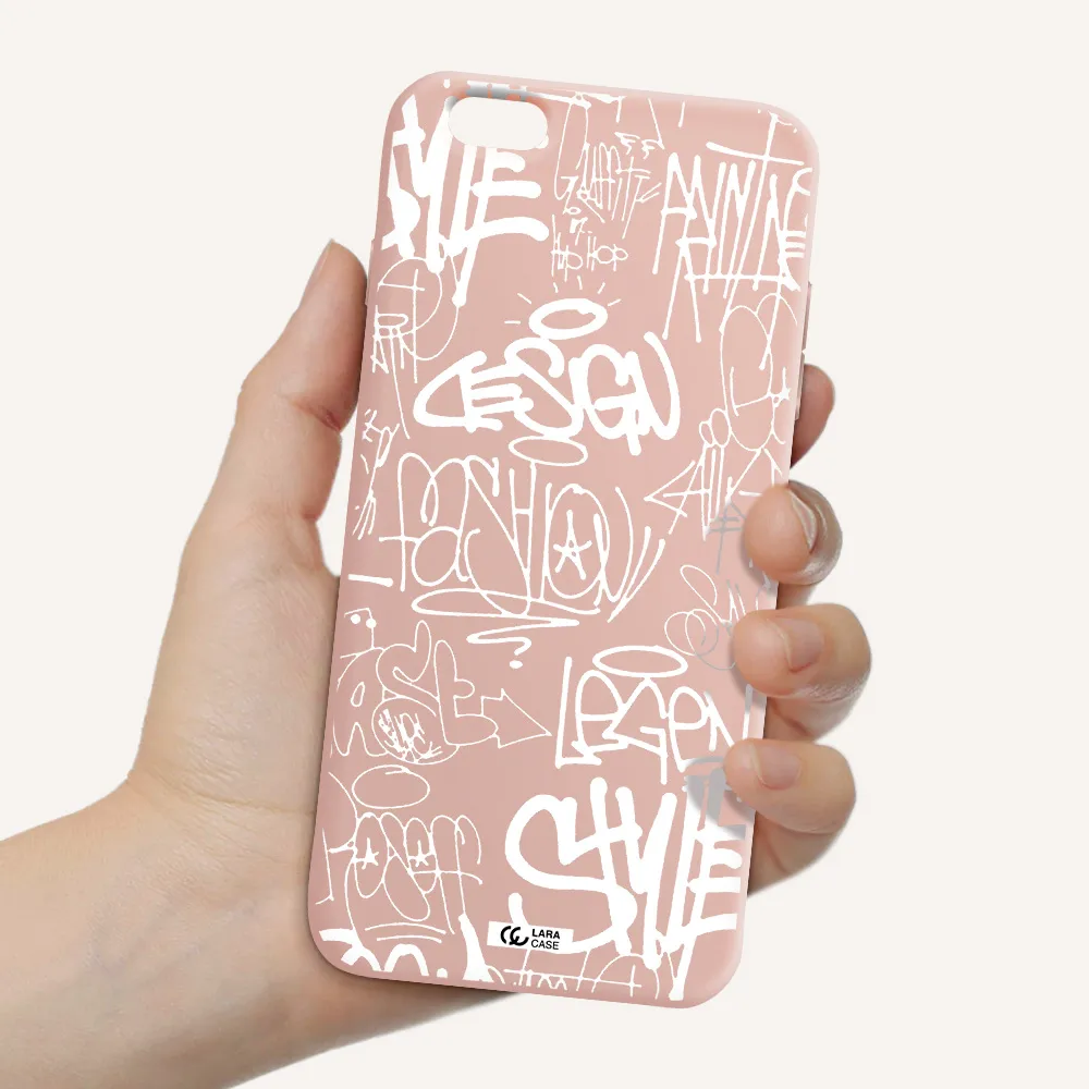 a white background with black and white clouds Apple iPhone 6 s plus Silicone pastel pink Case