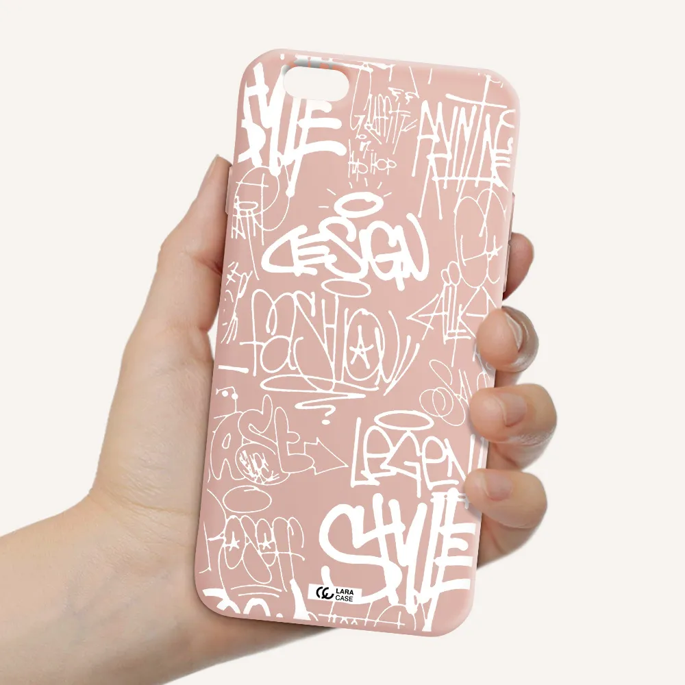 a white background with black and white clouds Apple iPhone 6 Silicone pastel pink Case