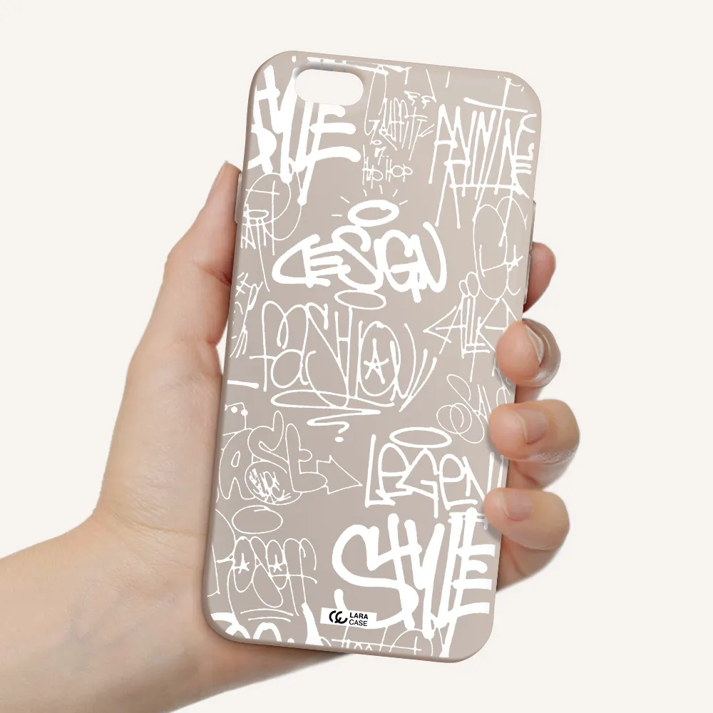 a white background with black and white clouds Apple iPhone 6 Silicone Stone Case