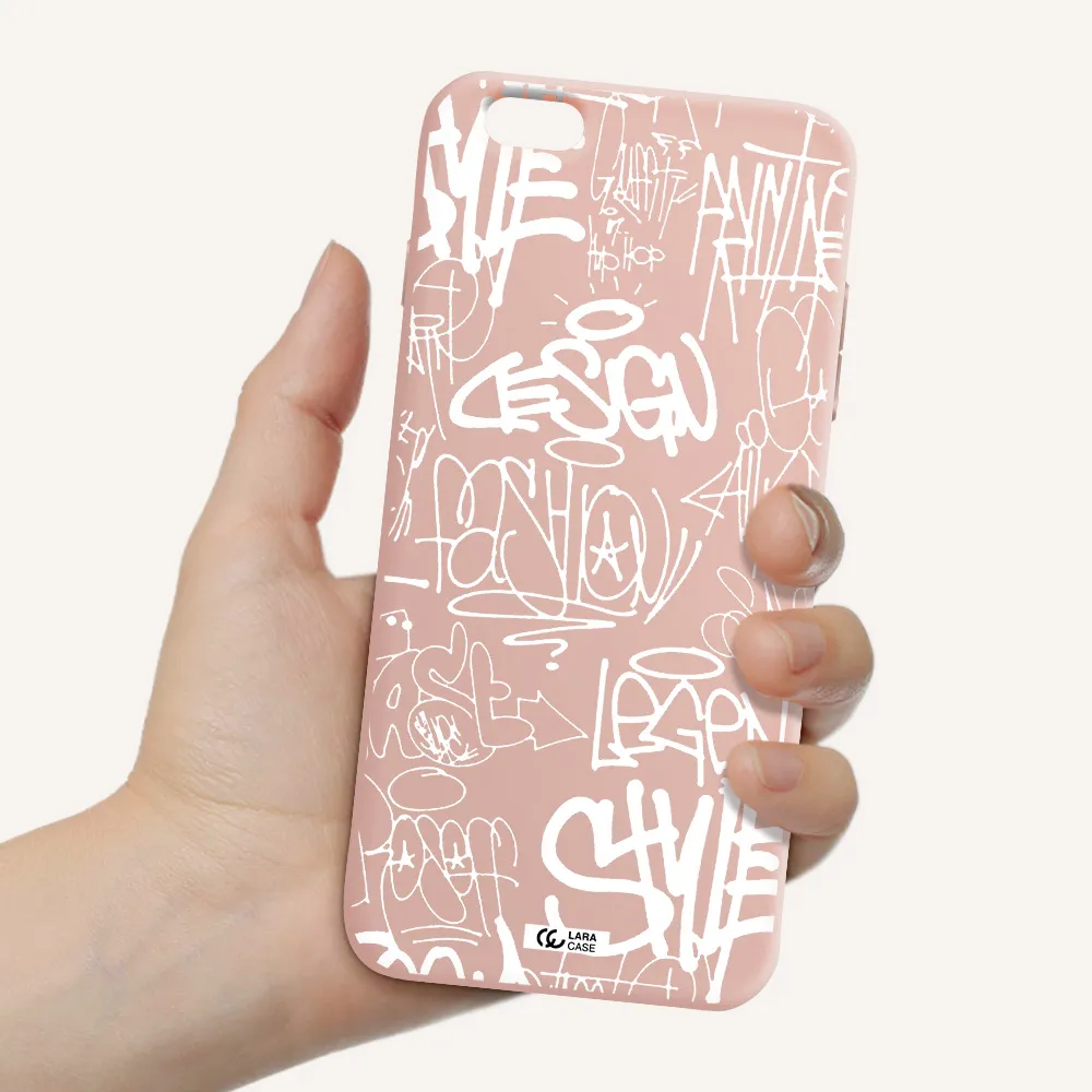 a white background with black and white clouds Apple iPhone 6S Silicone pastel pink Case