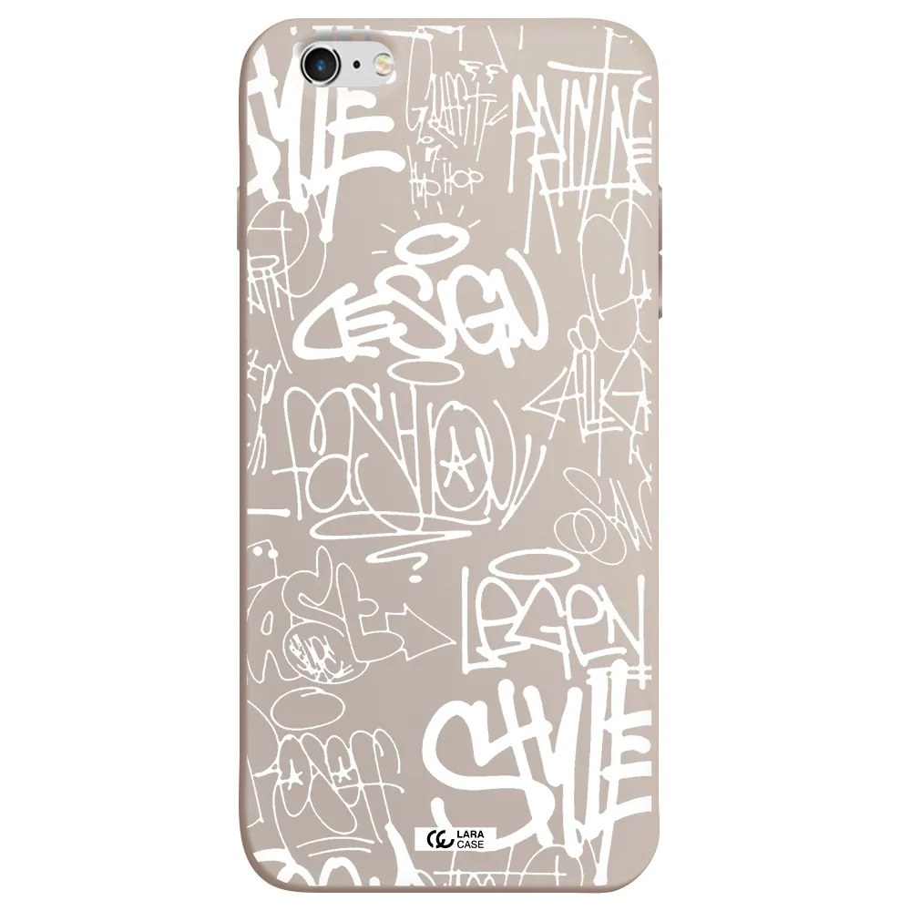 a white background with black and white clouds Apple iPhone 6S Silicone Stone Case