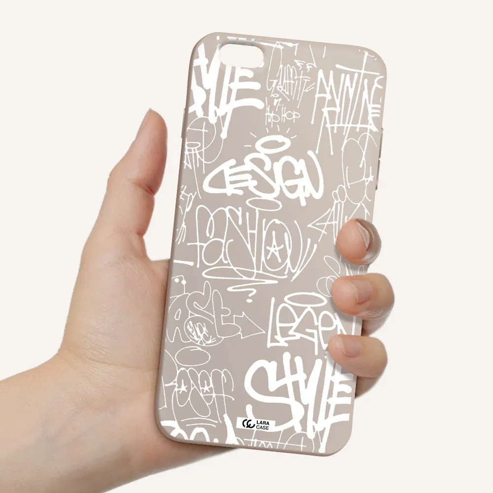 a white background with black and white clouds Apple iPhone 6S Silicone Stone Case