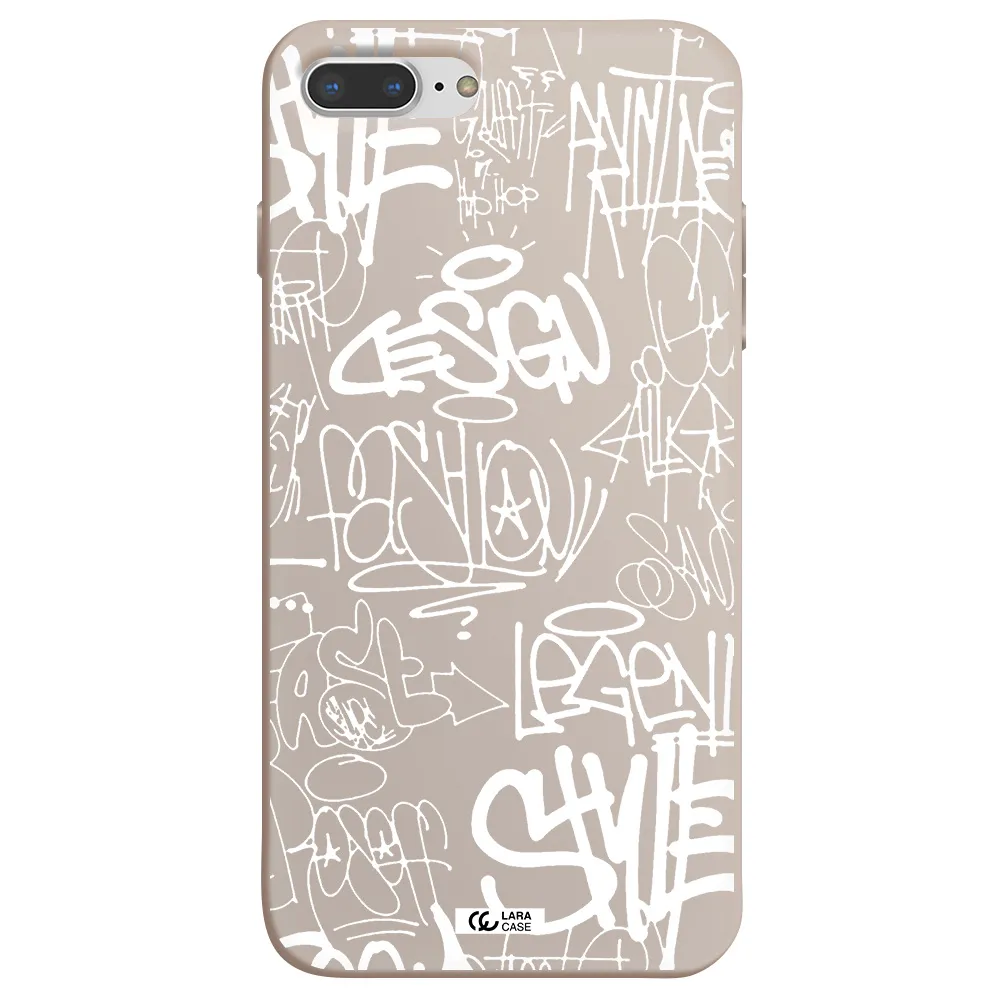 a white background with black and white clouds Apple iPhone 7 plus Silicone Stone Case