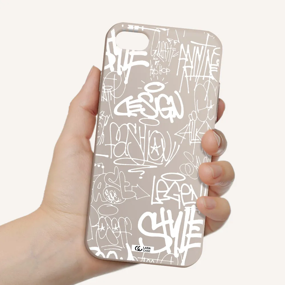 a white background with black and white clouds Apple iPhone 7 Silicone Stone Case