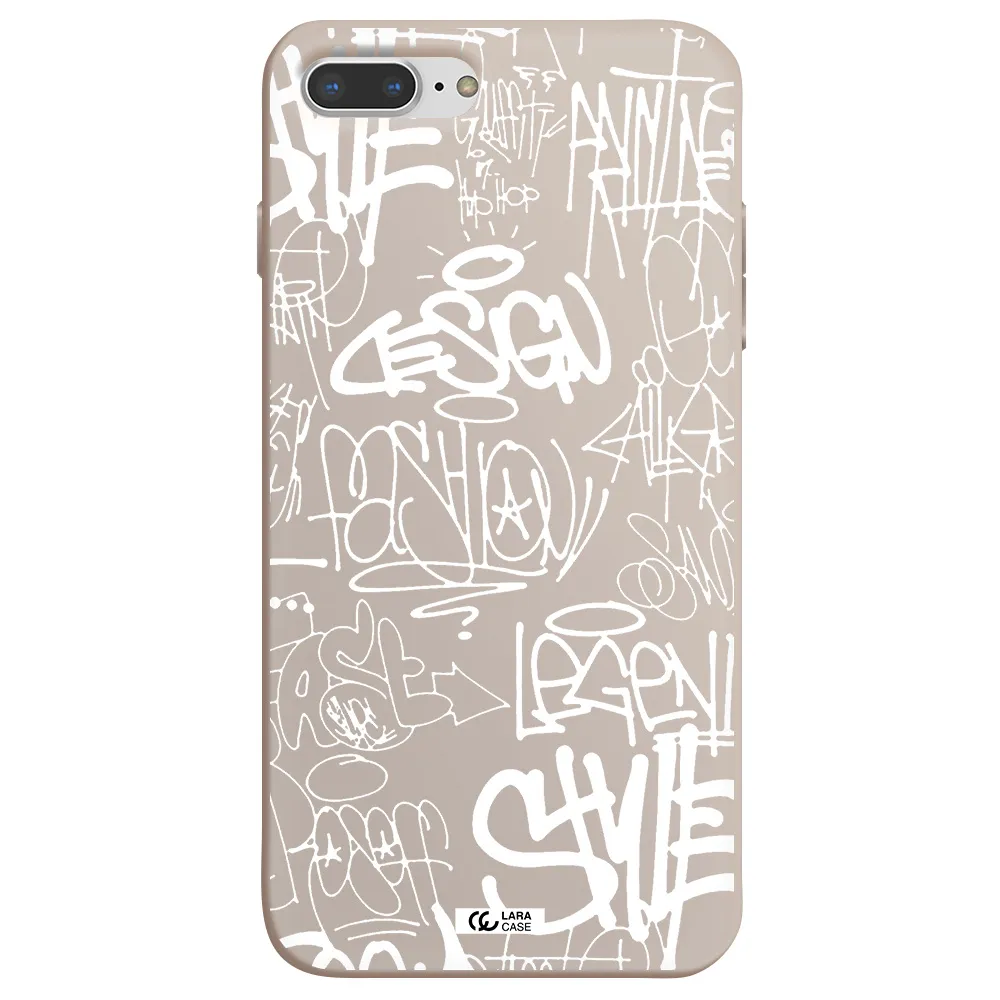 a white background with black and white clouds Apple iPhone 8 plus Silicone Stone Case