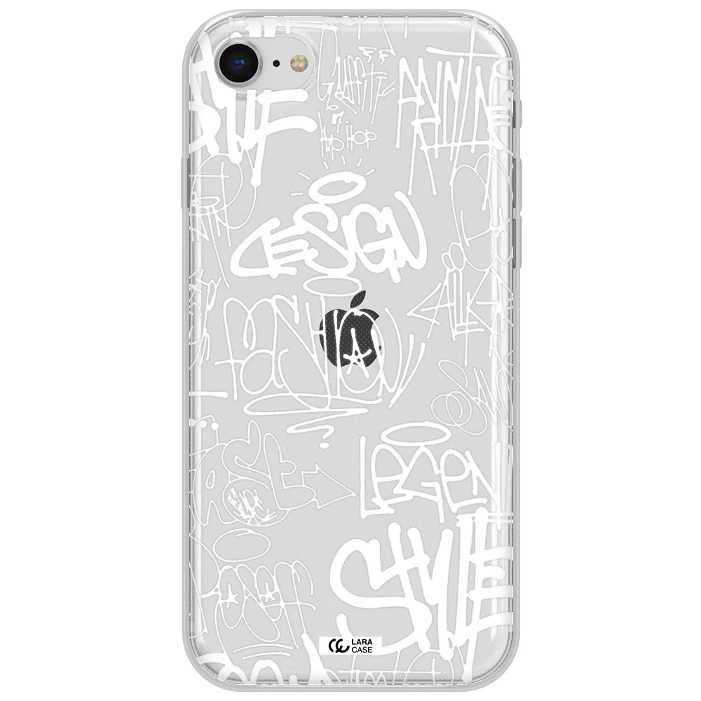 A White Background With Black And White Clouds Apple Iphone Se 2020 Clear Tpu Case