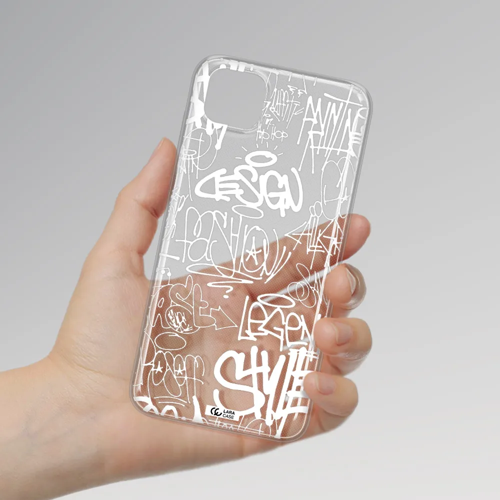 a white background with black and white clouds Huawei Honor 9S Clear TPU Case