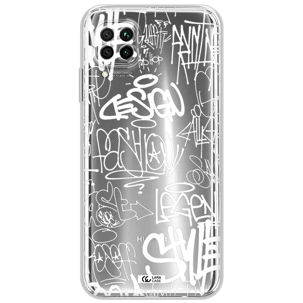 A White Background With Black And White Clouds Huawei Nova 7I Clear Tpu Case