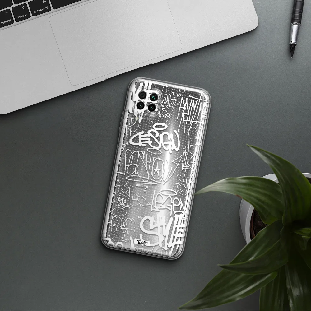 A White Background With Black And White Clouds Huawei Nova 7I Clear Tpu Case