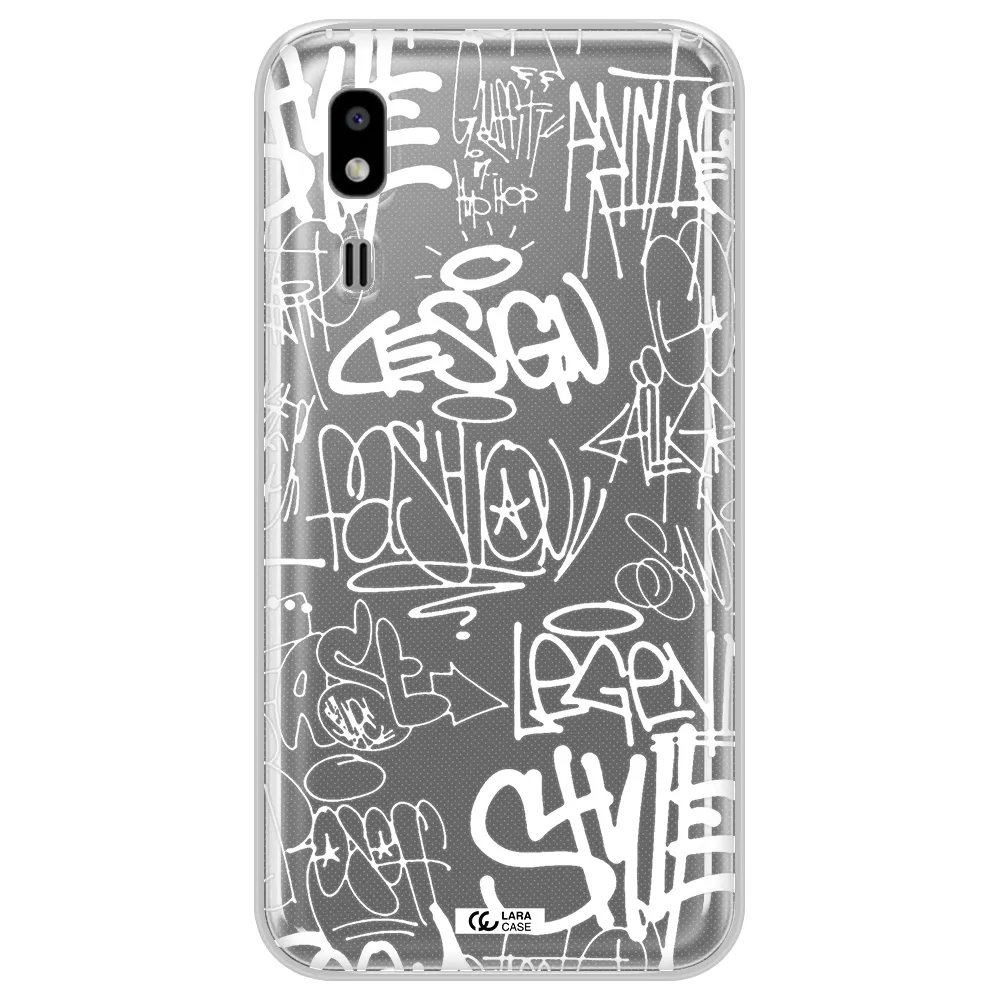 a white background with black and white clouds Samsung A2 Core Clear TPU Case