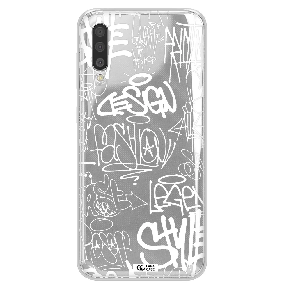 A White Background With Black And White Clouds Samsung A50S Clear Tpu Case