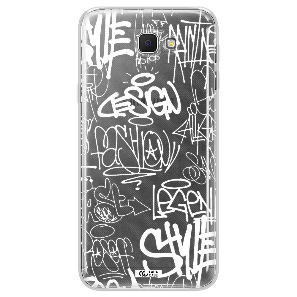 a white background with black and white clouds Samsung J5 Prime Clear TPU Case