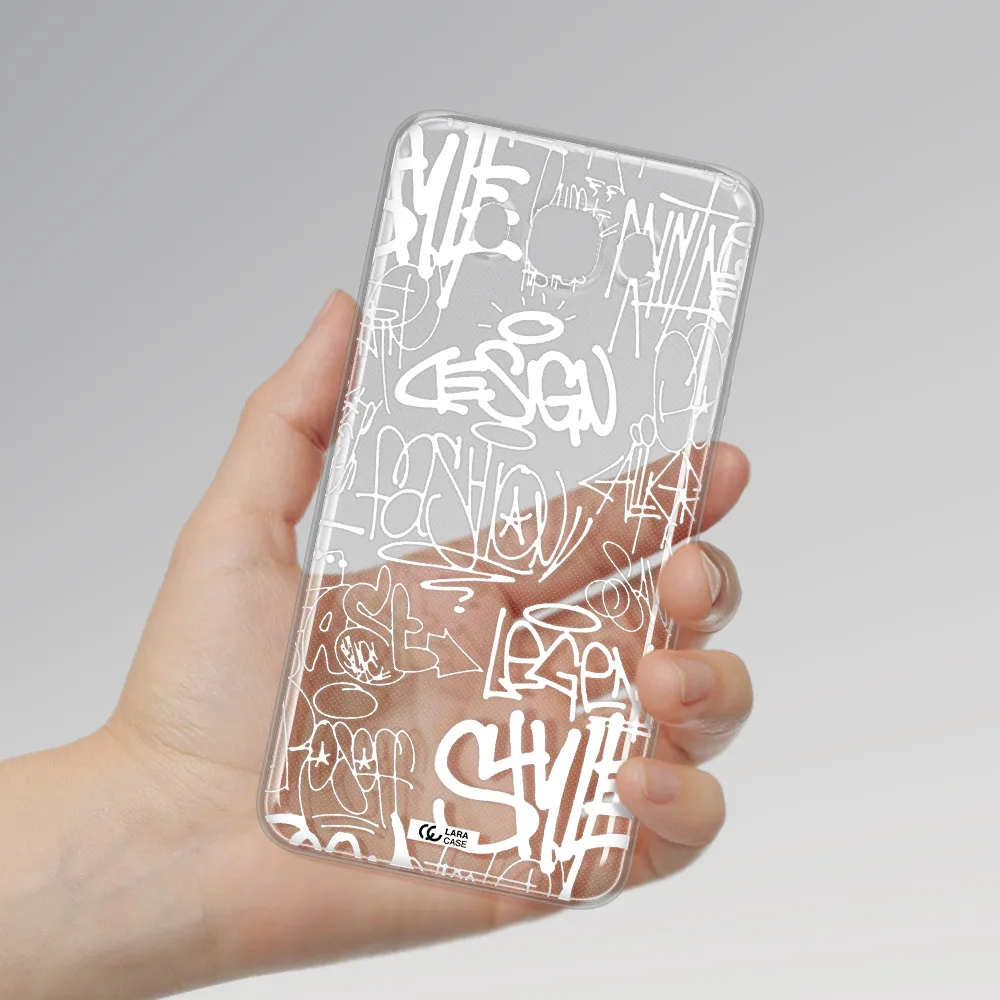 a white background with black and white clouds Samsung J7 2016 Clear TPU Case