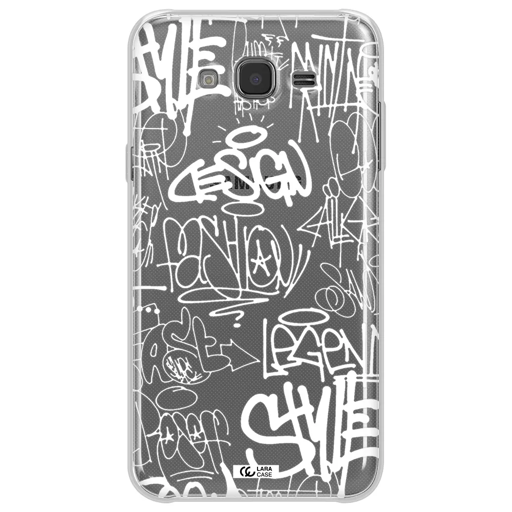 a white background with black and white clouds Samsung J7 Clear TPU Case