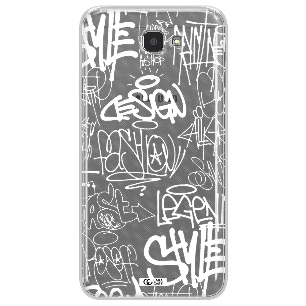 a white background with black and white clouds Samsung J7 Prim Clear TPU Case