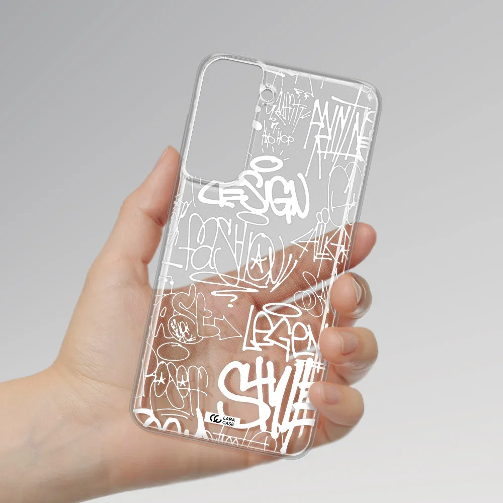 A White Background With Black And White Clouds Samsung S21 Fe Clear Tpu Case