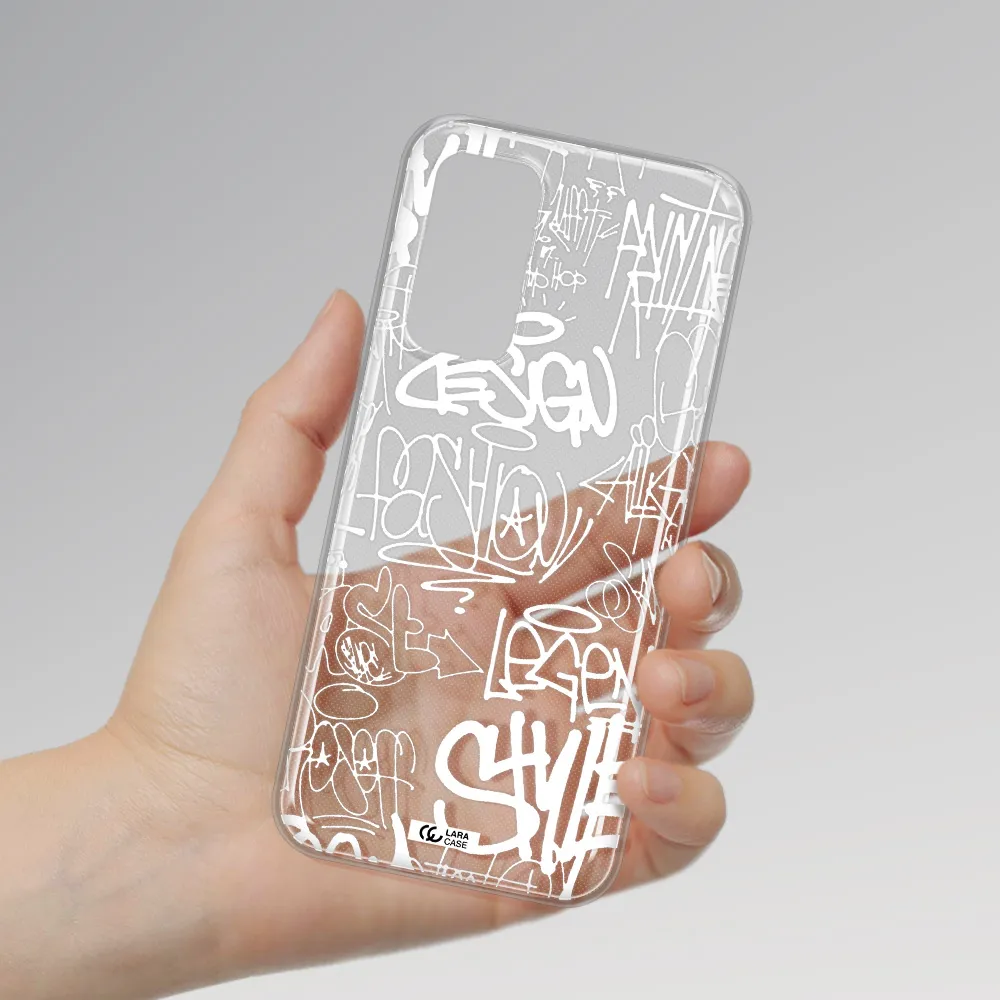 a white background with black and white clouds Xiaomi Mi 10T Clear TPU Case