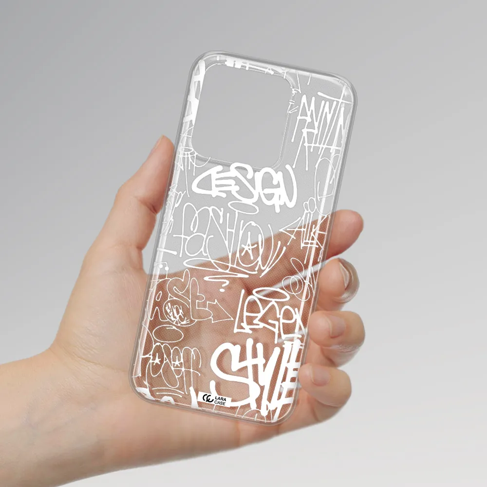 a white background with black and white clouds Xiaomi Redmi 10A Clear TPU Case