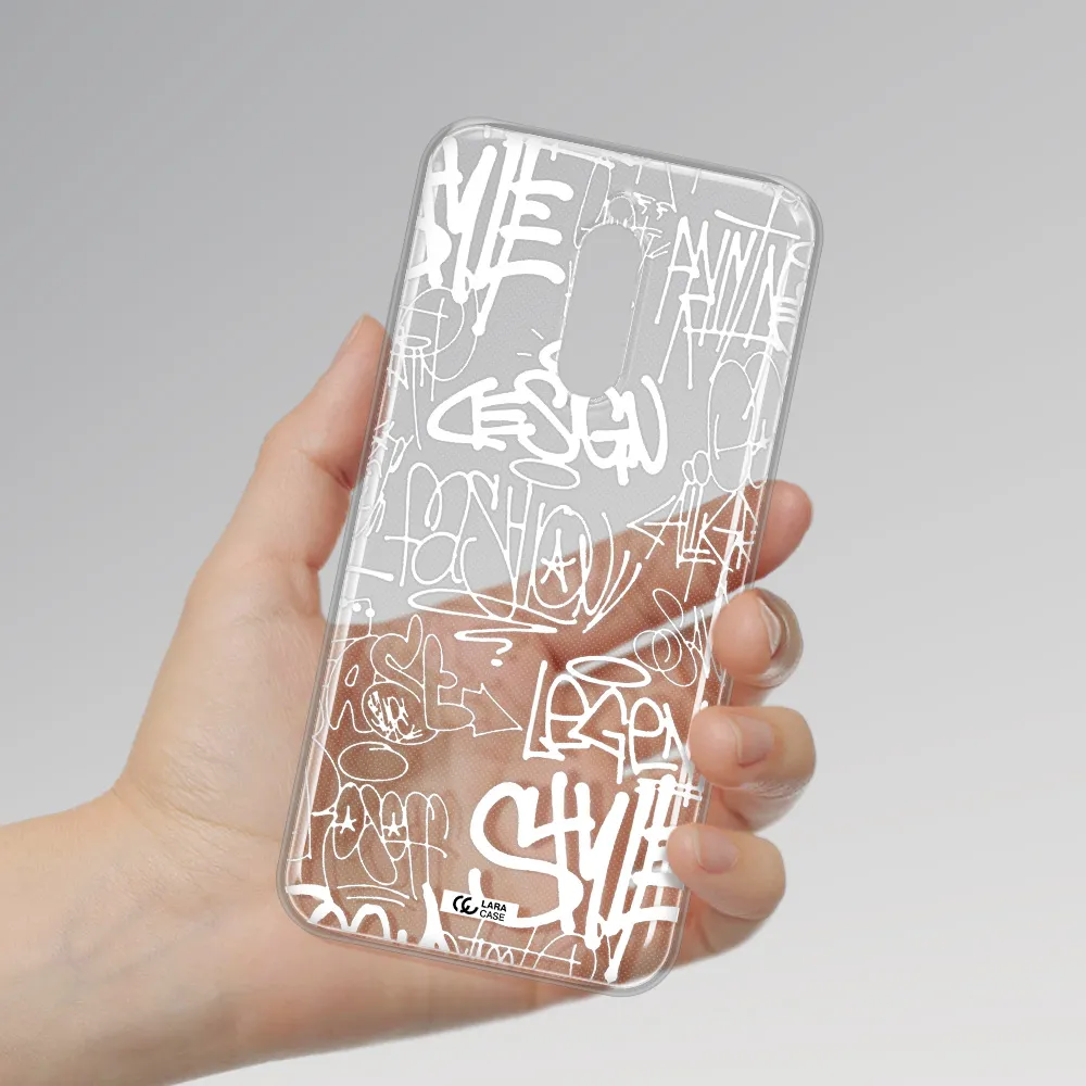 A White Background With Black And White Clouds Xiaomi Redmi 8 Clear Tpu Case