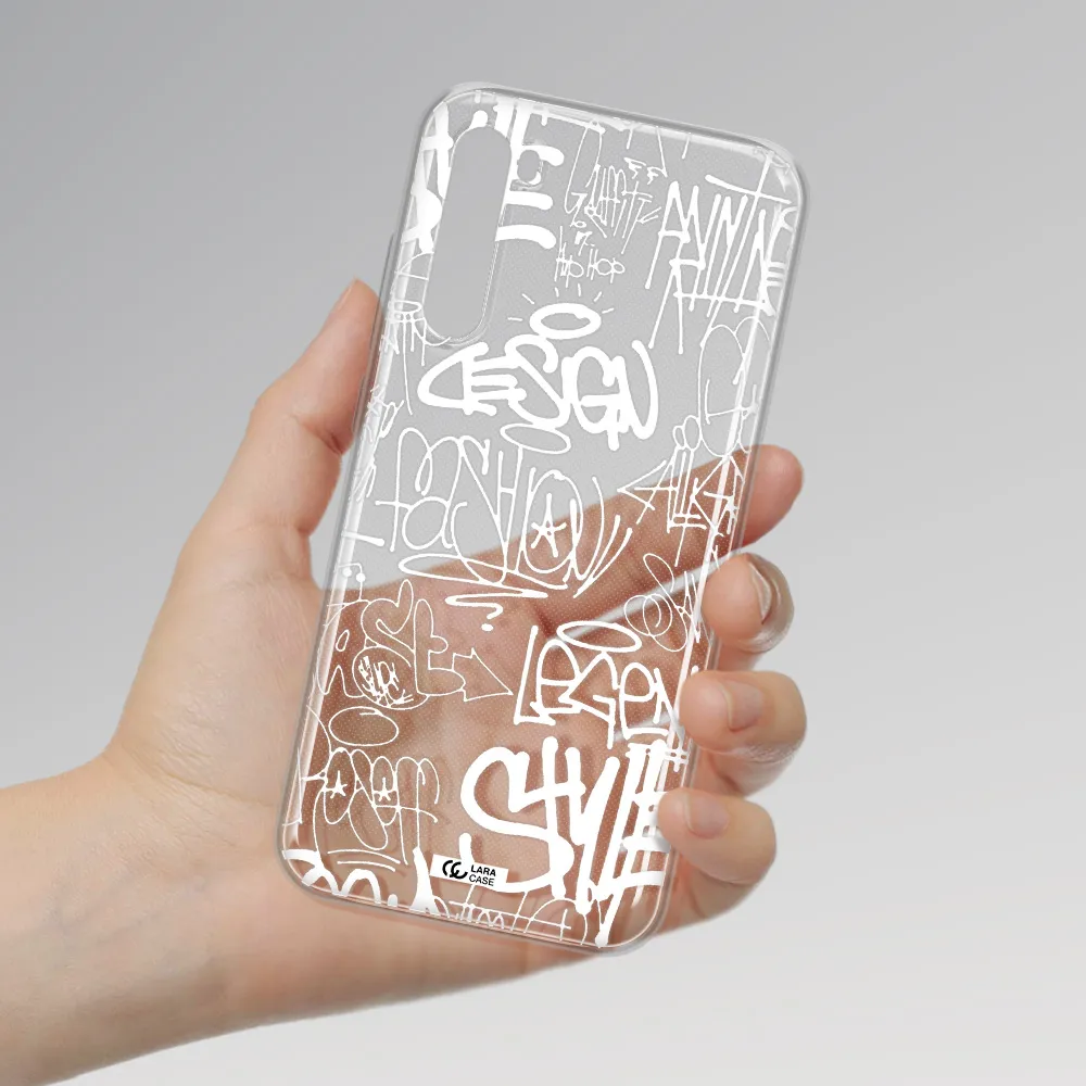 A White Background With Black And White Clouds Xiaomi Redmi Note 8T Clear Tpu Case