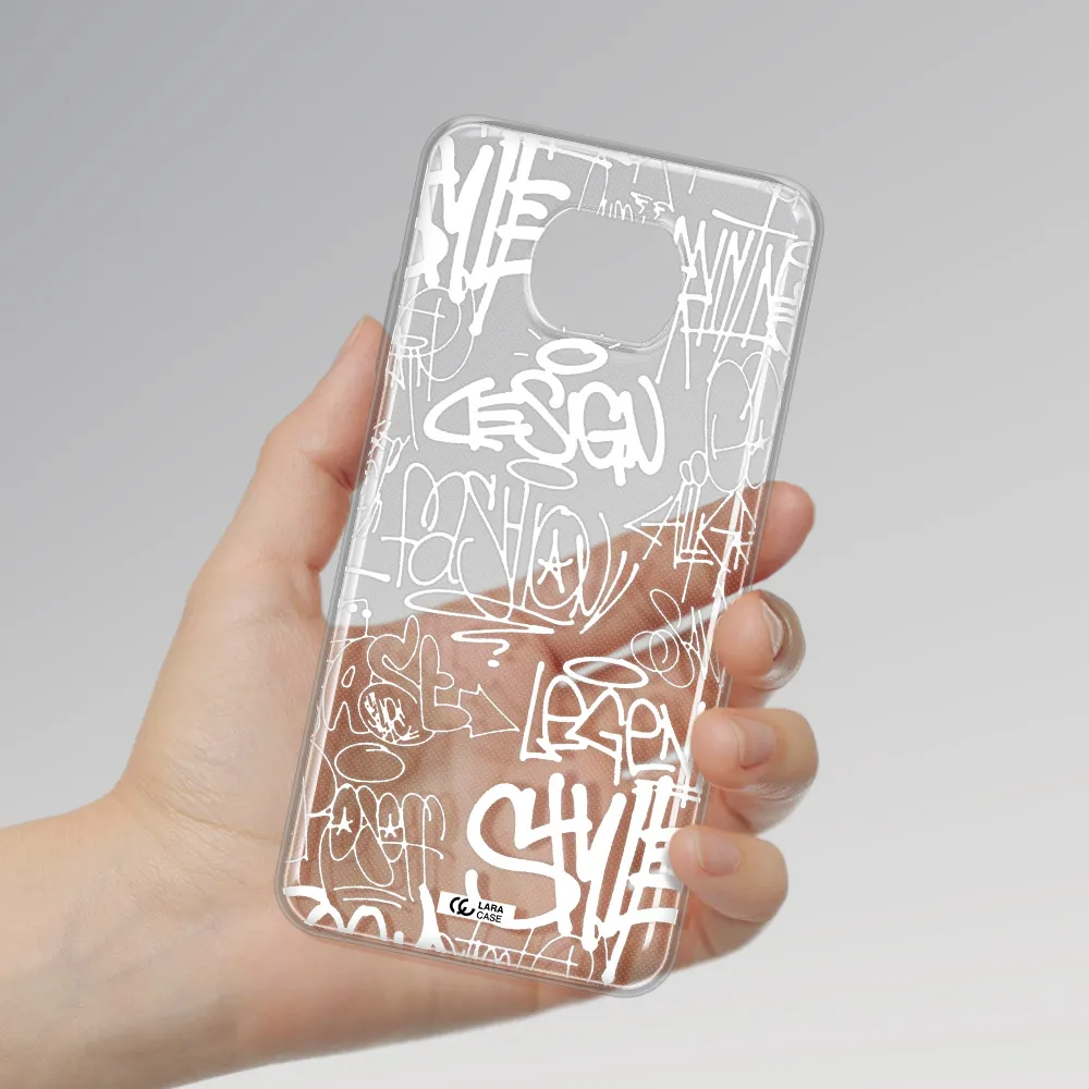 A White Background With Black And White Clouds Xiaomi Redmi Note 9T Clear Tpu Case