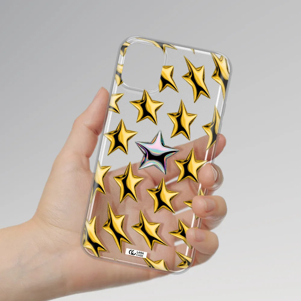 a group of gold stars Apple iPhone 11 Clear TPU Case