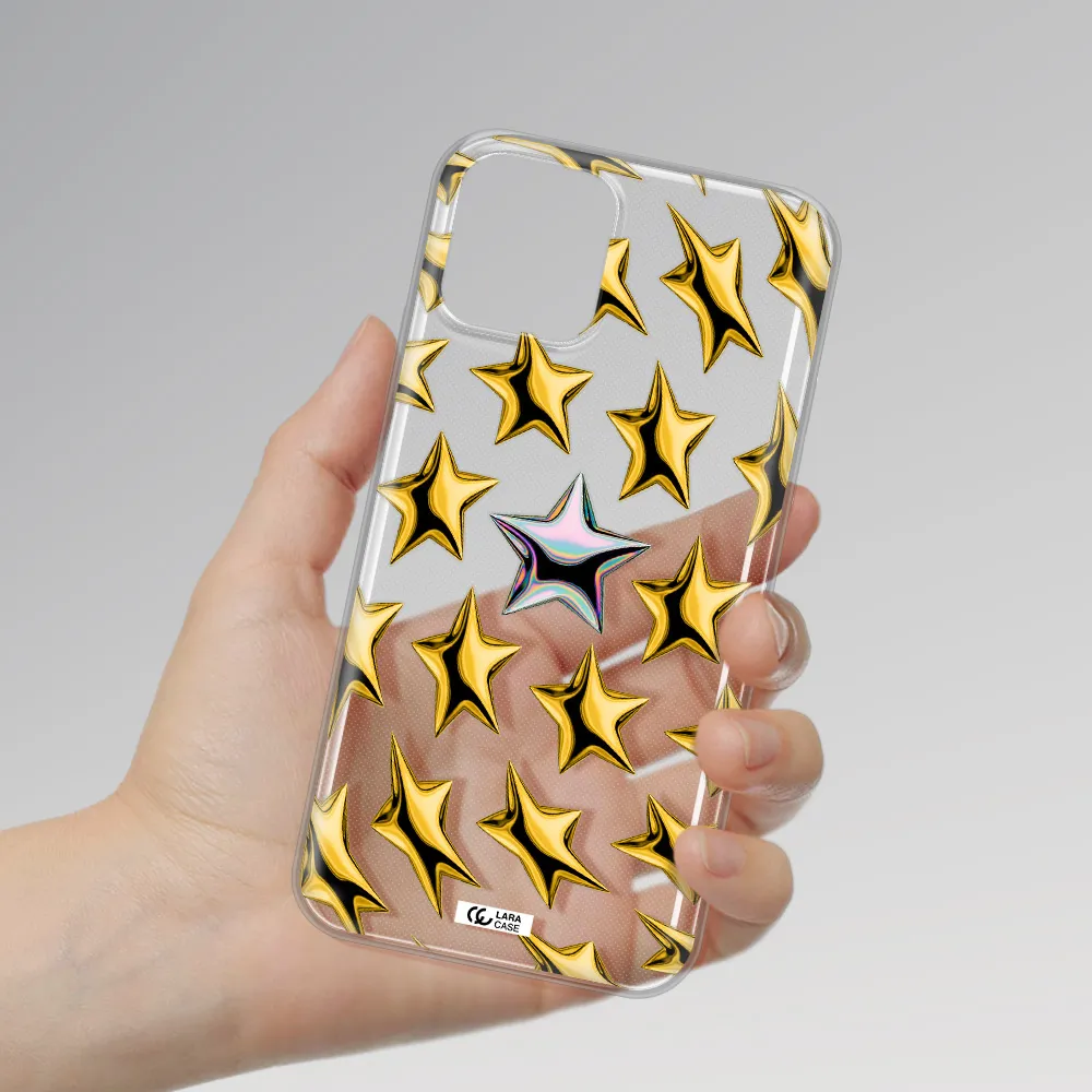 a group of gold stars Apple iPhone 11 pro Clear TPU Case