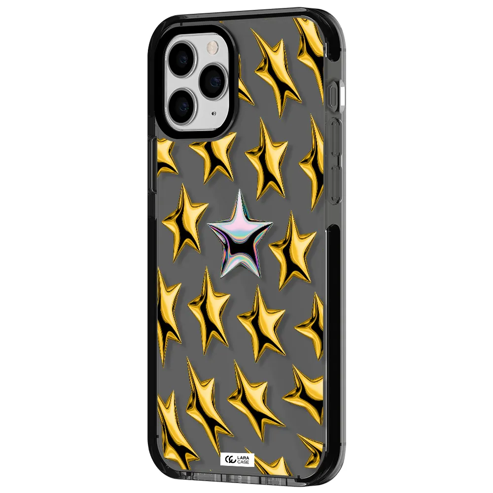 a group of gold stars Apple iPhone 11 pro impact Smoke Black Case