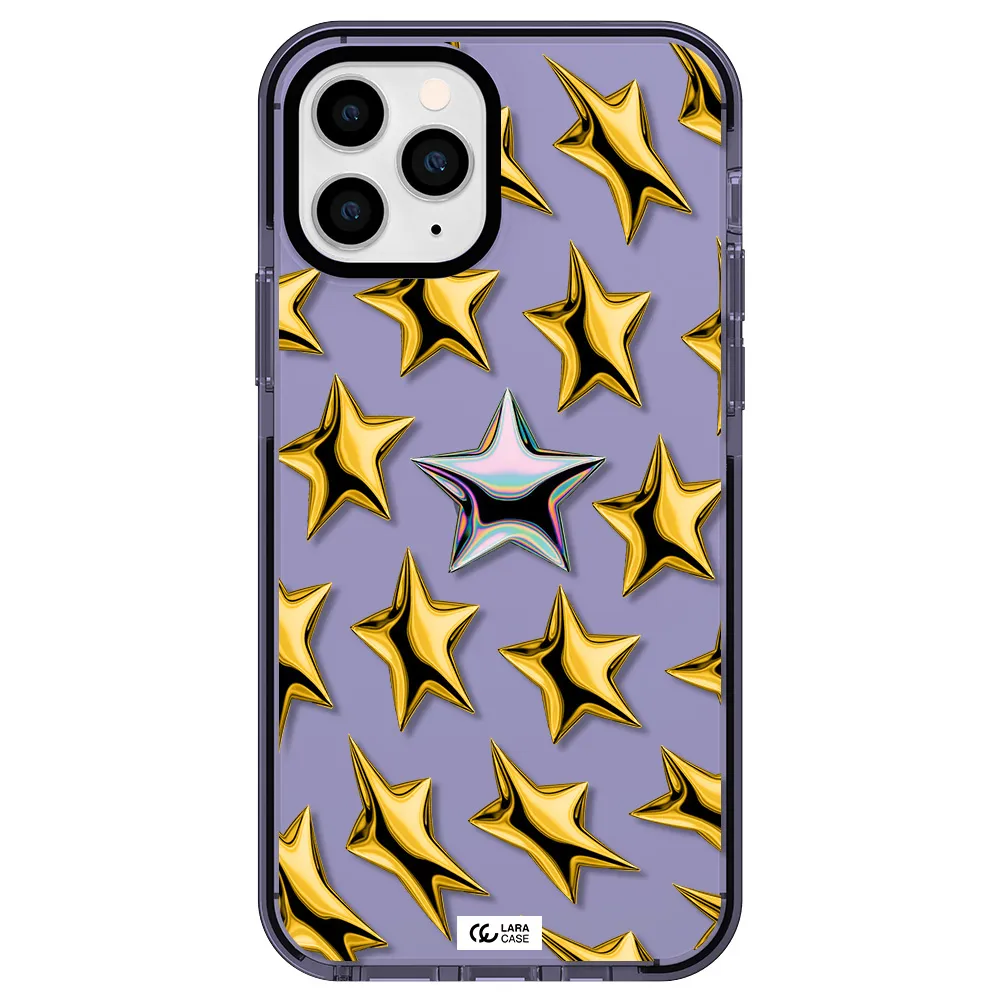 a group of gold stars Apple iPhone 11 pro max impact Lilac Case