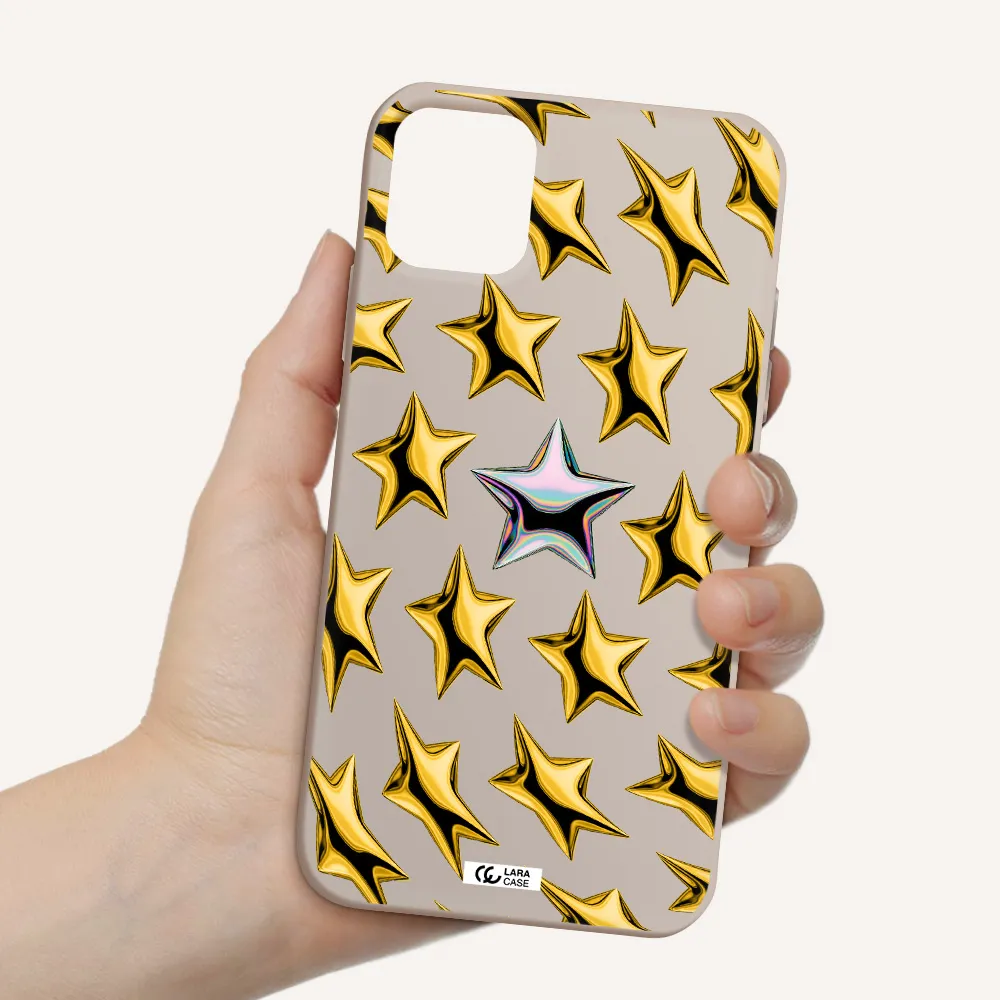 a group of gold stars Apple iPhone 11 Silicone Stone Case