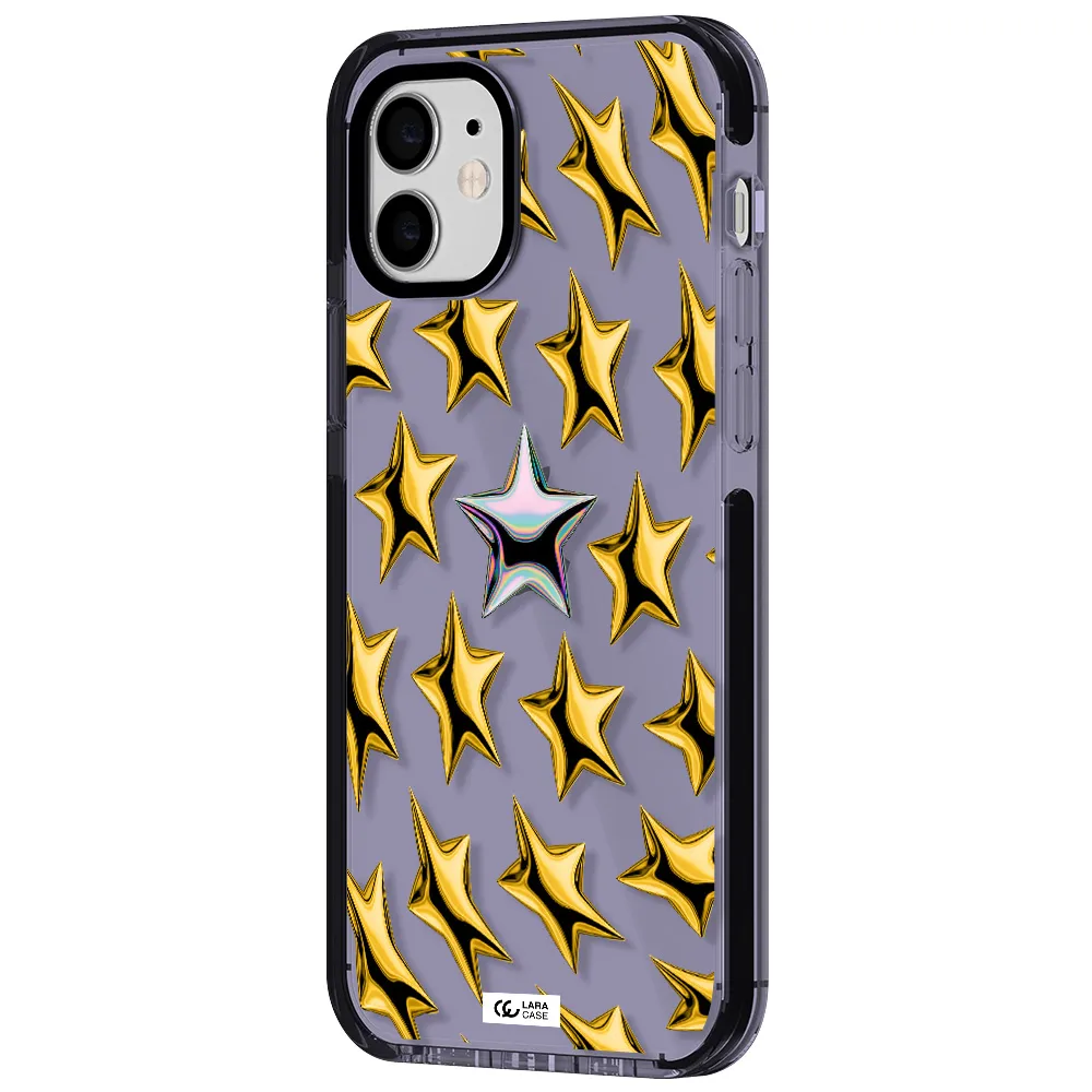 a group of gold stars Apple iPhone 12 impact Lilac Case