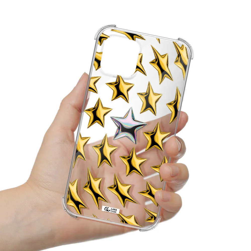 a group of gold stars Apple iPhone 12 mini Clear PC Case