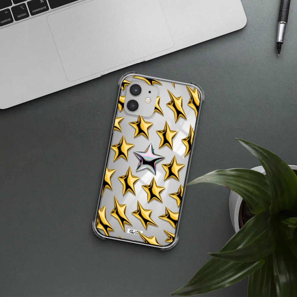 a group of gold stars Apple iPhone 12 mini Clear PC Case