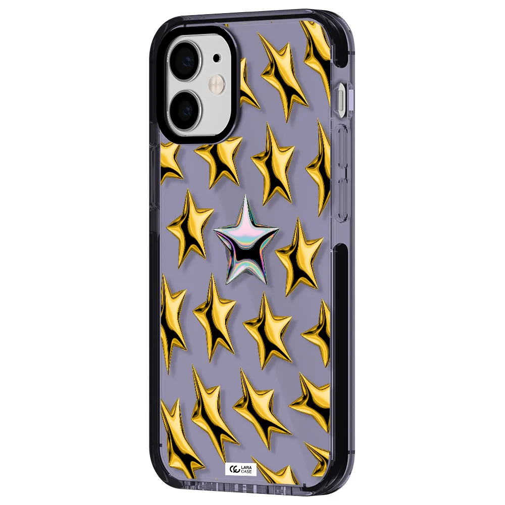 a group of gold stars Apple iPhone 12 mini impact Lilac Case