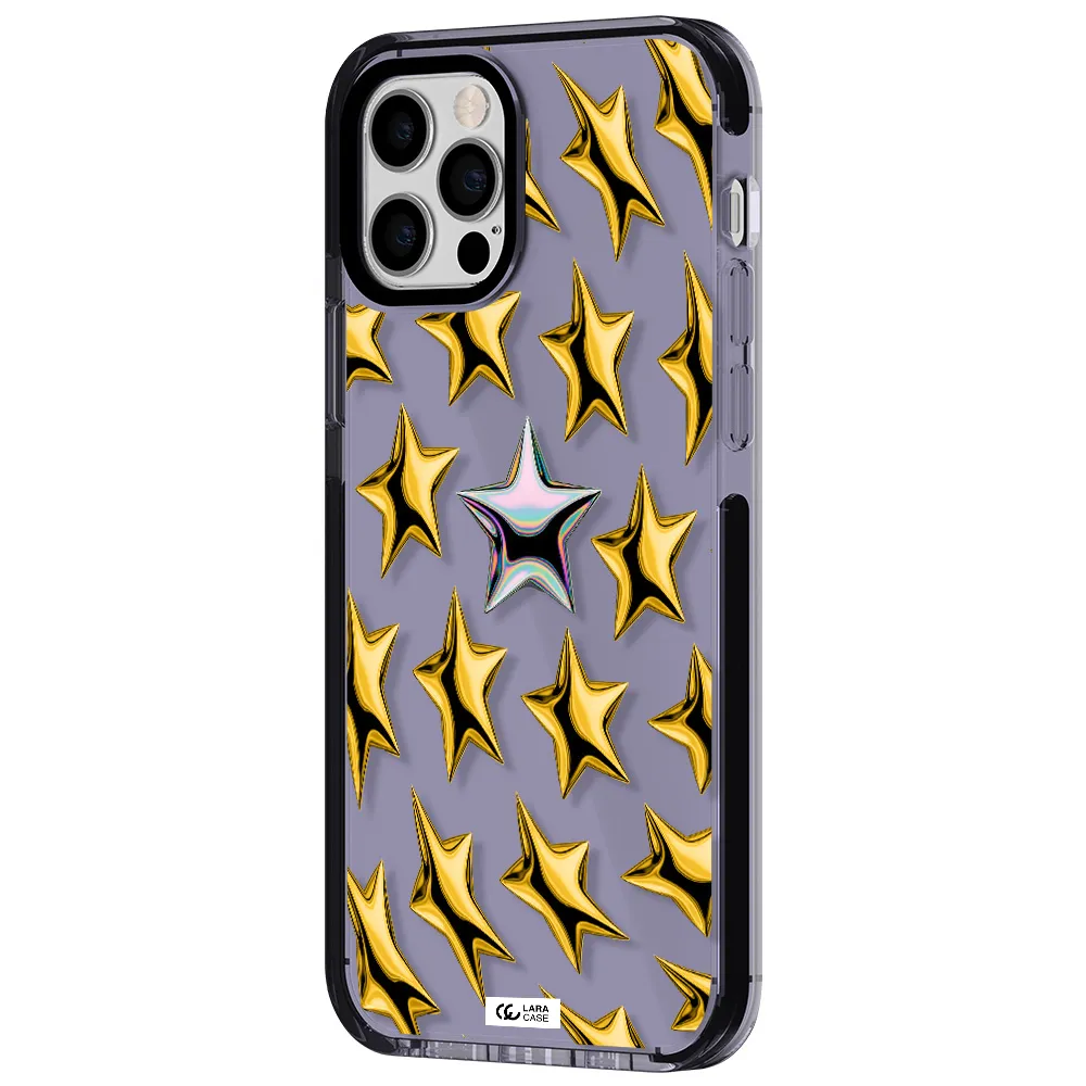 a group of gold stars Apple iPhone 12 pro impact Lilac Case
