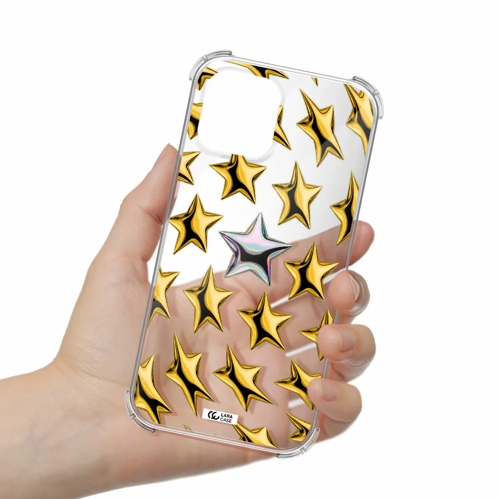 a group of gold stars Apple iPhone 12 pro max Clear PC Case